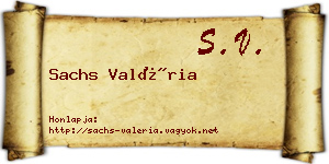 Sachs Valéria névjegykártya